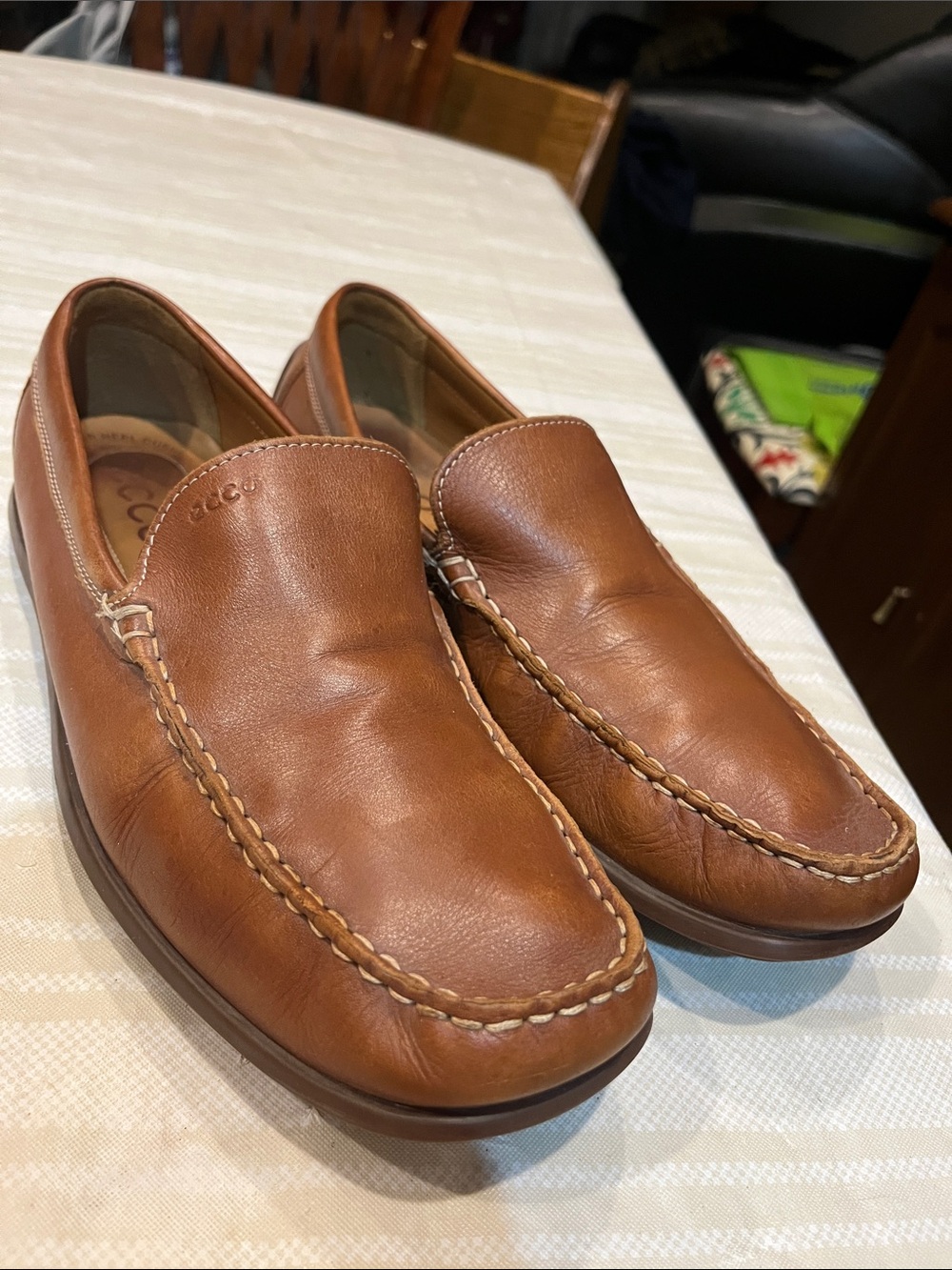 Ecco Chestnut Brown Leather Driving Loafer size 44 (10/10.5 US) men’s